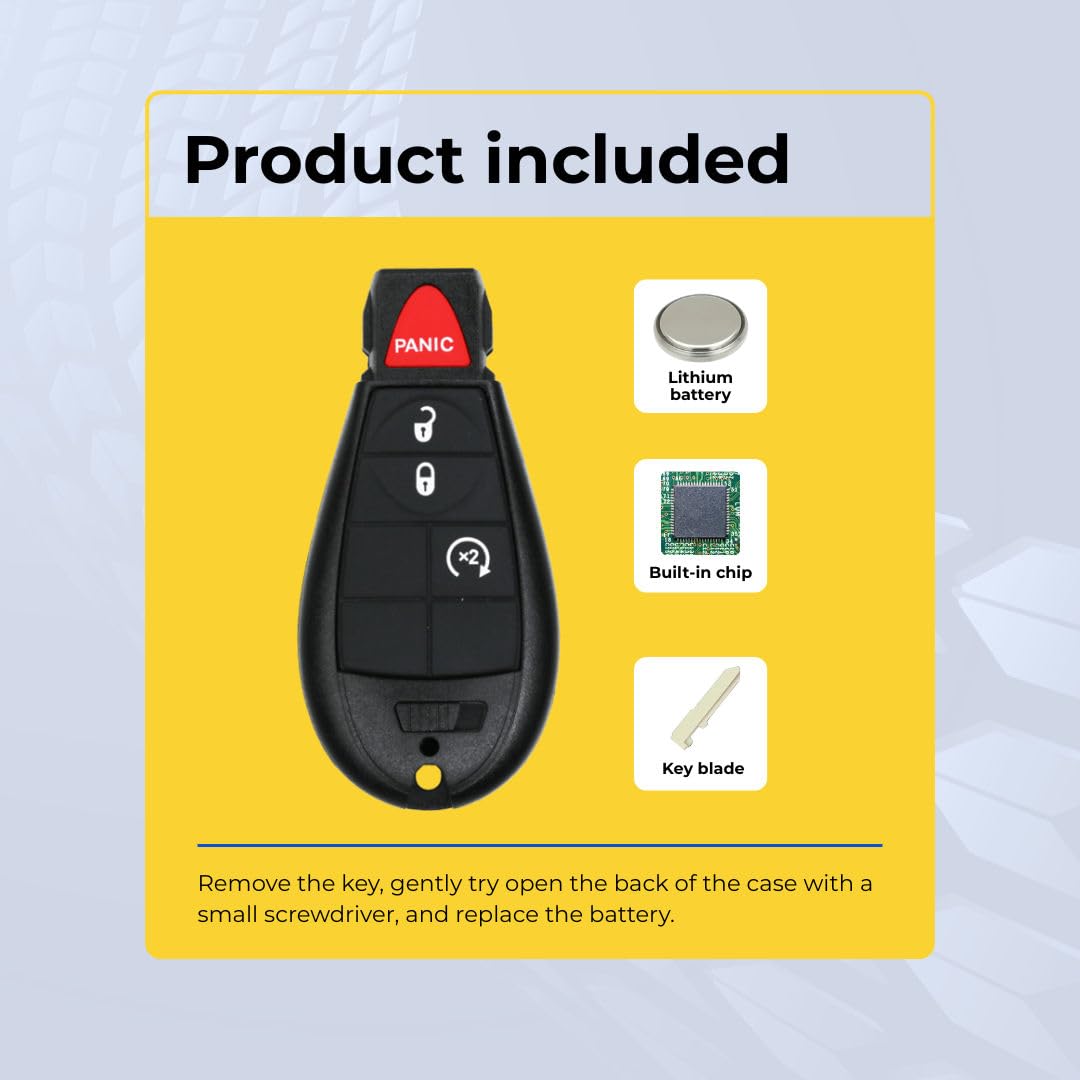 Key Fob Replacement for Smart Proxy System 2020 FCC GQ4-53T GQ453T Part Number 68508721 68508721AA Pack of 2