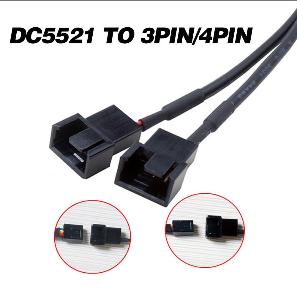 Multi-Functional 12V PC Fan Speed Controller,Fan Power Supply,100-240V AC to 3-12V DC 24W Adjustable PC Fan Power Adapter,with Fan Splitter Cable,DC