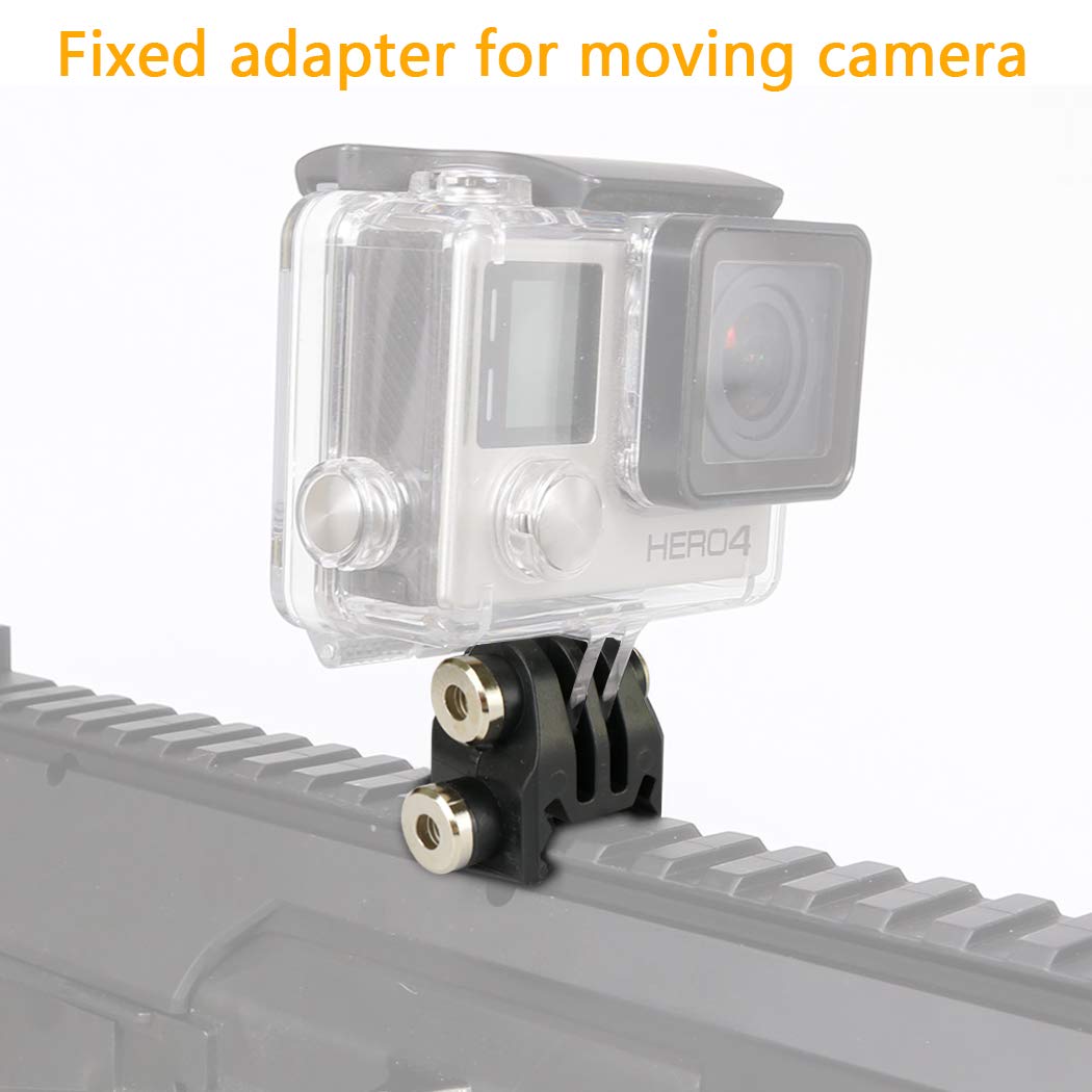 Picatinny Rails Airsoft Rail Helmet Excavator Mounts Bracket Adapter for GoPro Action Camera (2Black)