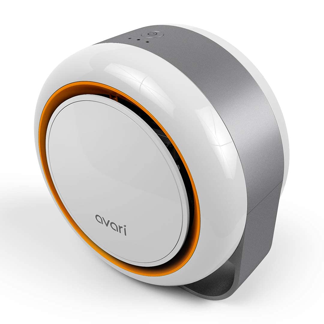 AVARI™ 500 Orange Desktop Personal Air Purifier made in Korea. Filtering Personal Breathing Zone. Ultra Quiet Electro-Static Filters to 0.1 Micron