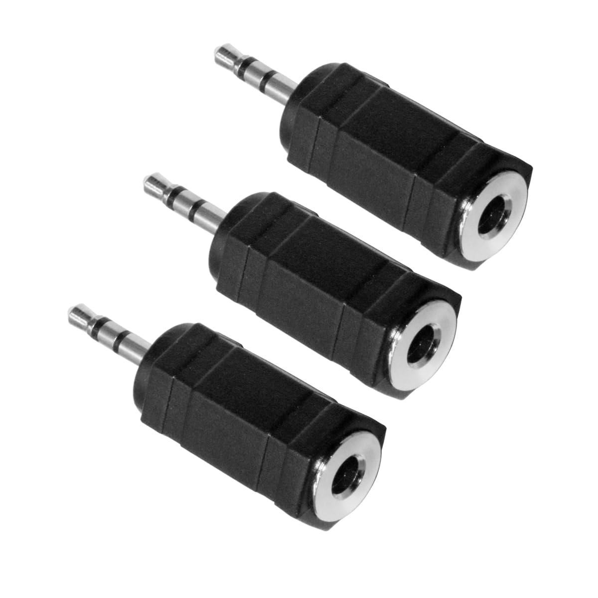 ZJKJHJY 2.5mm to 3.5mm Audio Adapter, Female to Male Stereo Connector, 3-Pack, Black