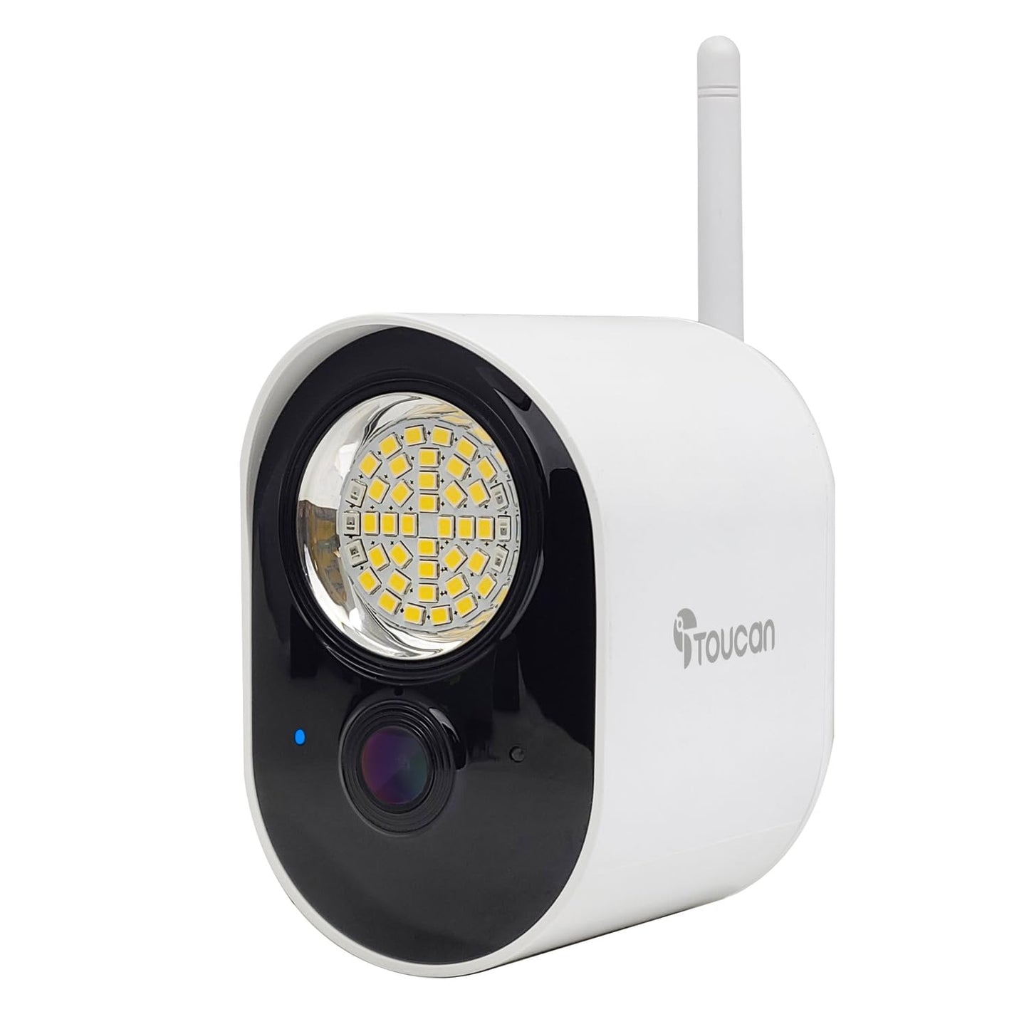 Toucan Outdoor Floodlight Security Camera - AC-Powered, Wi-Fi, 1080p Video, Night Vision, Motion Alert, 1200-lumen Security Light, Two-Way Talk, App