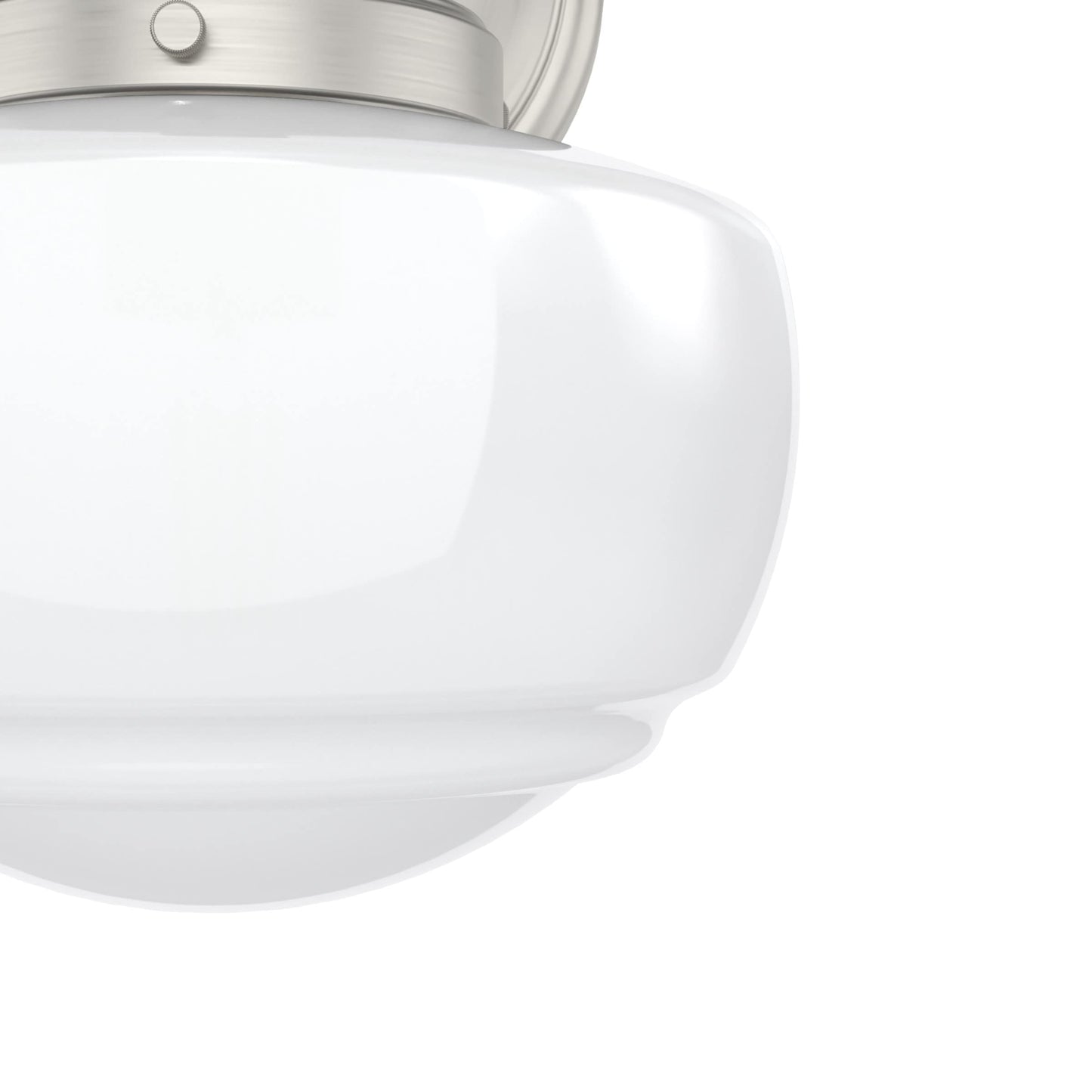 Hunter - Saddle Creek 1-Light Brushed Nickel, Medium Size Sconce Light, Dimmable, Schoolhouse Style, for Bedrooms, Kitchens, Foyers, Bathrooms - 19139