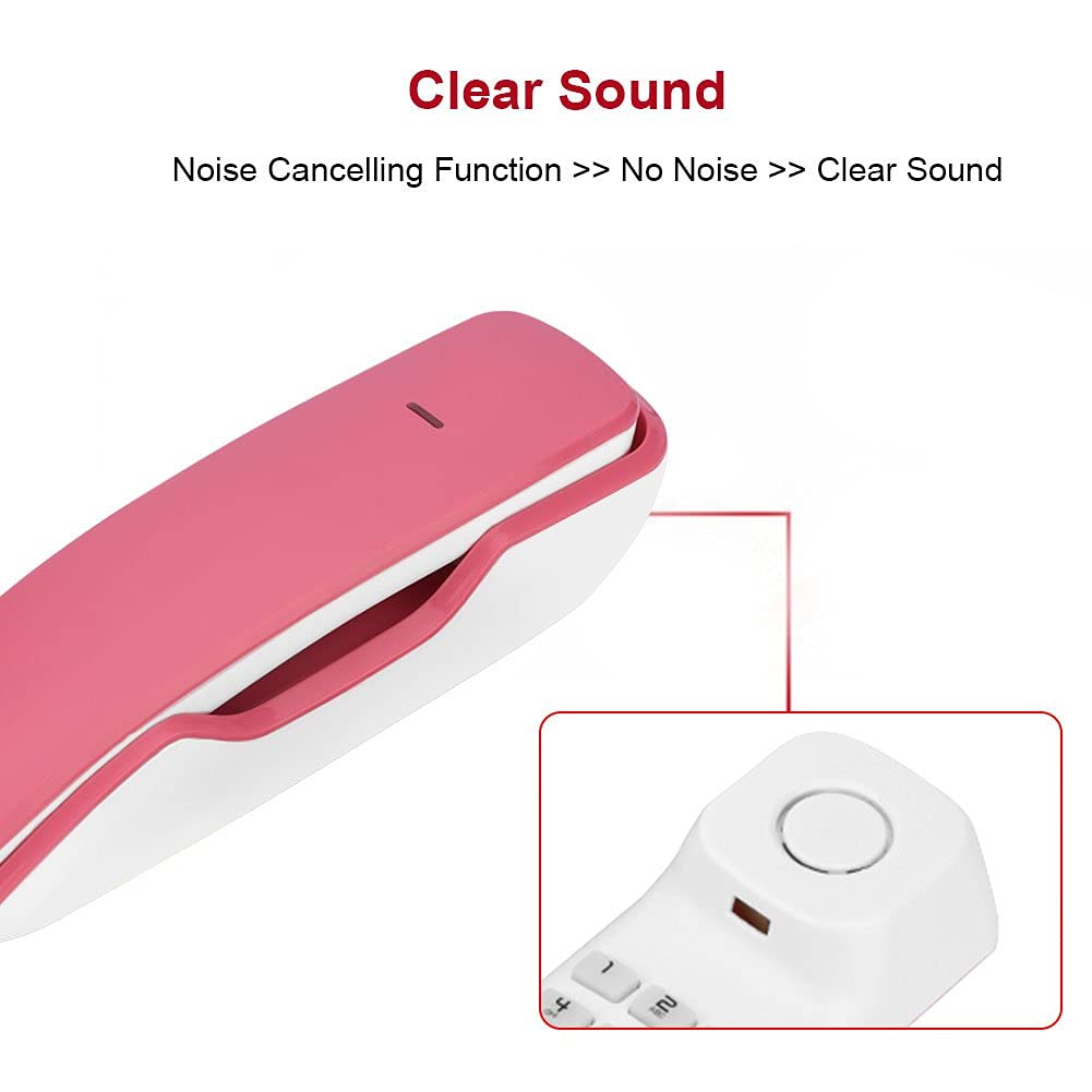 Wall-Mounted Telephone Corded Phones Home Phone, Desk/Wall-Mounted Telephone with Pause/Mute/Redial, Wall Phones Landline Telephones