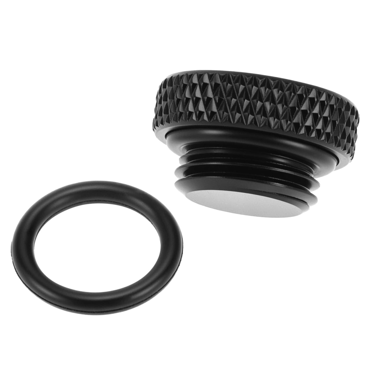 QWORK G1/4" Water Cooling Plug Fittings, 10 Pcs Water Lock with O-Ring for PC Computer Cooling Systems, Black
