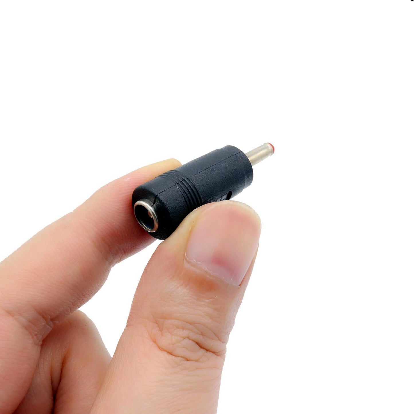 ZXUEZHENG 6Pcs DC Power Connector 5.5x2.1mm Female Jack to 3.5x1.35mm Male Adapter Barrel Connector,Red
