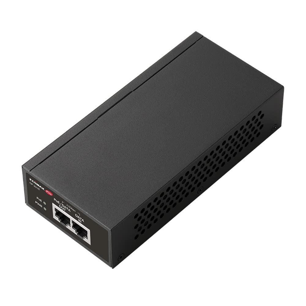 Edimax Pro Gigabit PoE+ 30W Injector Adapter, 2.5 Gbps, Adds Power to PoE Powered Device (PD) for up to 100 Meters (328ft), Powers IP Cameras, IP