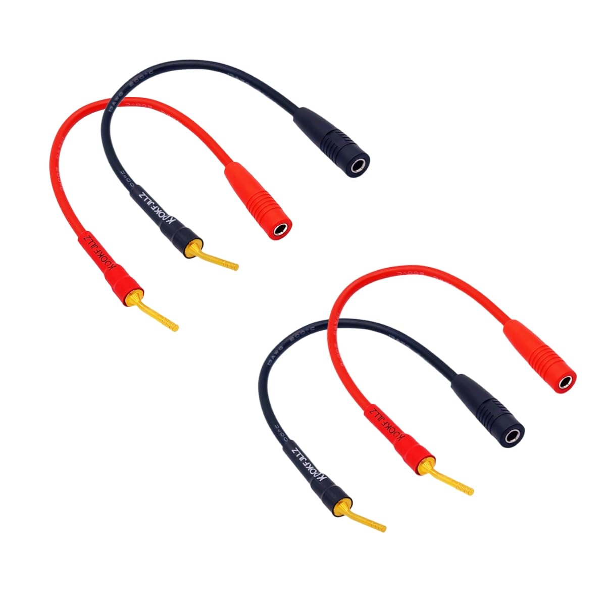 KOOKFJLLZ 2mm to 4mm Banana Plug Adapter Cable - Speaker Wire Connectors with Gold Plated Contacts, 8 Inch Audio Adapter for Amplifiers and Home