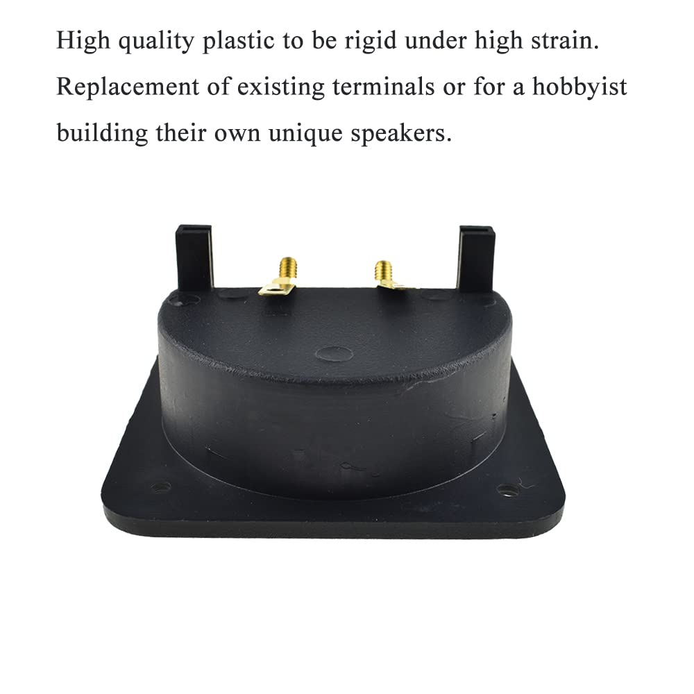 Hahiyo 80mm Diameter Square Speaker Box Terminal Cup Withstand Higher Sound Pressure Less Resonance Connect Securely Binding Post Connector Black 2