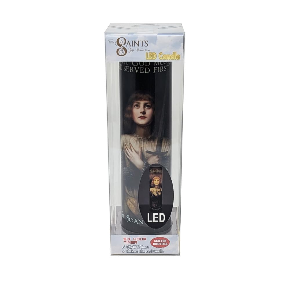 THE SAINTS COLLECTION St Joan of Arc LED Flameless Prayer Candle with Timer