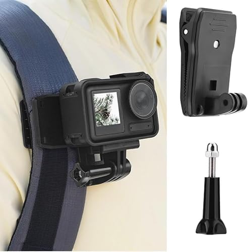 Coyktonty Swivel Backpack Clip Mount for DJI Osmo 360/Action 5 Pro/4 3 2/Pocket 3 2 1/Gopro Series/Insta360 X5/X4/X3/X2/Ace Pro/GO 3S/GO 3 360°