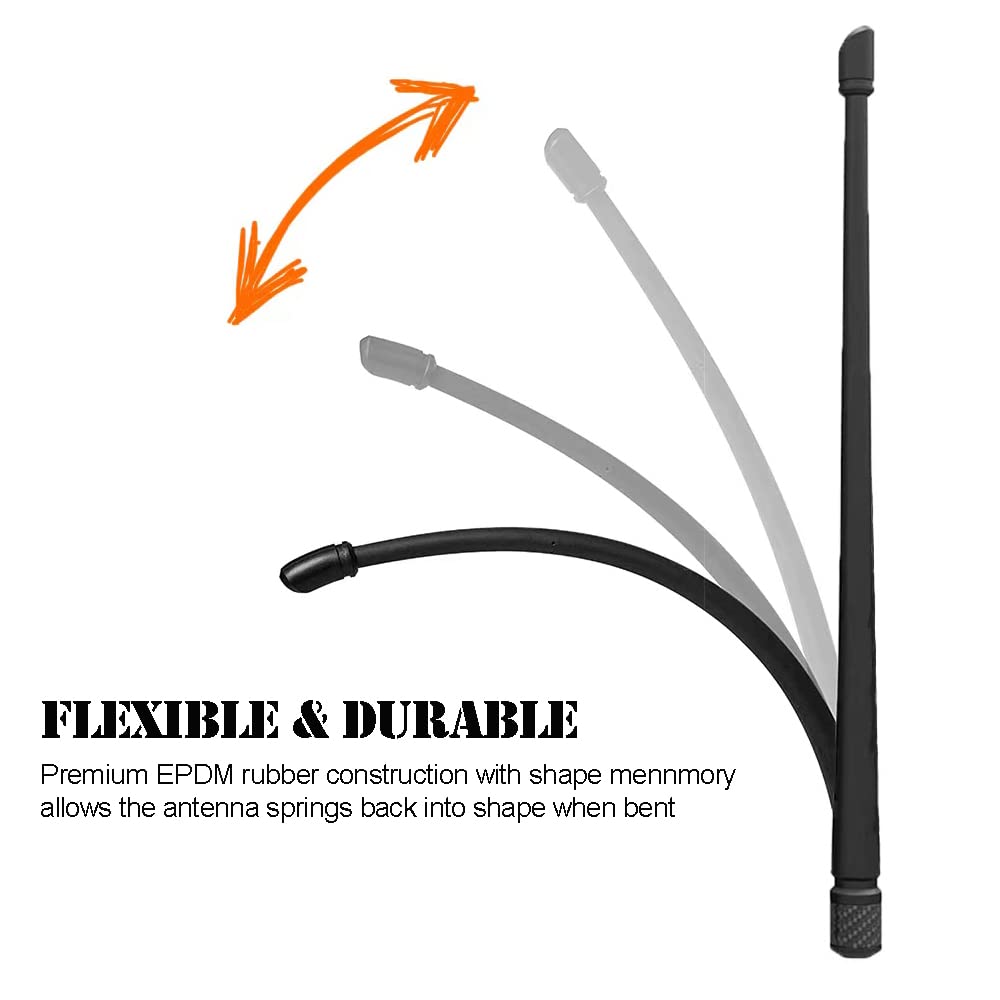 MAXHAWK 7 inches Antenna Compatible with Chevy Silverado & GMC Sierra/Denali | Flexible Rubber Antenna Replacement | Internal Copper Coil