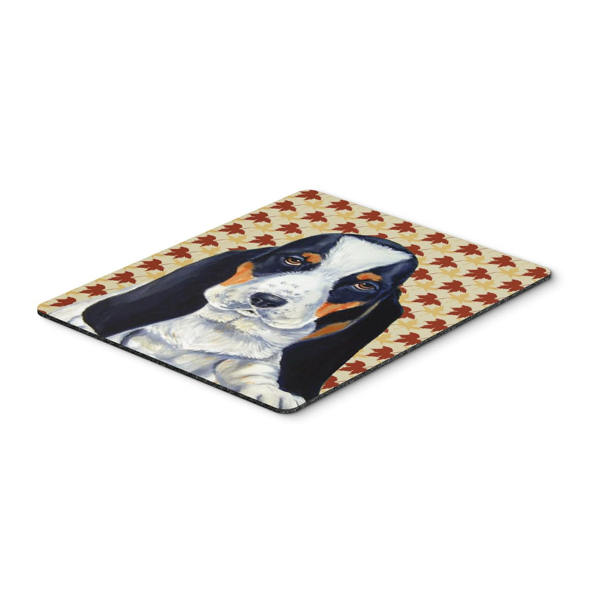 Caroline's Treasures LH9104MP Basset Hound Fall Leaves Portrait Mouse Pad, Hot Pad or Trivet, Large, Multicolor