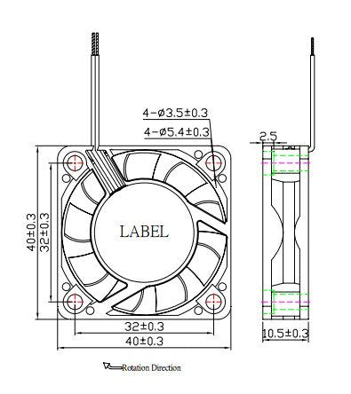 Everflow 40x10mm PWM High Speed Dual Ball Bearing Fan #R124010BU