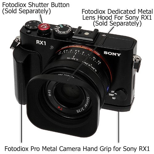 Fotodiox Pro, All Metal Black Camera Hand Grip for Sony RX1 DSC-RX1 and RX1R DSC-RX1R Cyber-Shot Digital Cameras with Battery Access