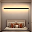 KELUOLY Modern Plug in Long Wall Sconce, 39" Black Matte LED Wall Lights, 20W Warm White 3000K Acrylic Indoor Wall lamp, with 59" Plug Cable