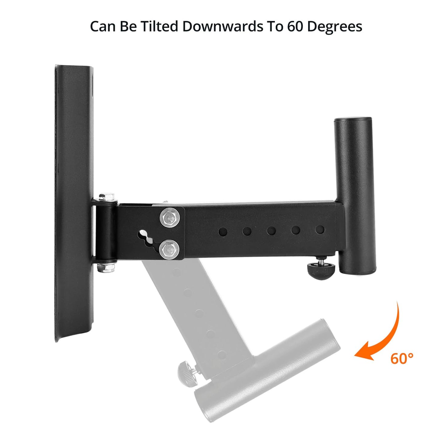 QWORK Heavy-Duty Speaker Brackets, 2 Pack DJ & PA Speaker Bracket, Wall Mount Speaker Stand, Adjustable PA Speaker Mount Bracket Holder