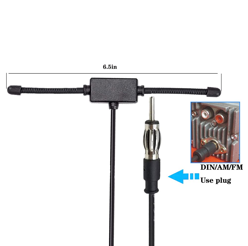 Supmory Universal Stereo AM/FM Radio Antenna - Hidden Patch Truck Car Radio Antenna - 10ft DIN Plug