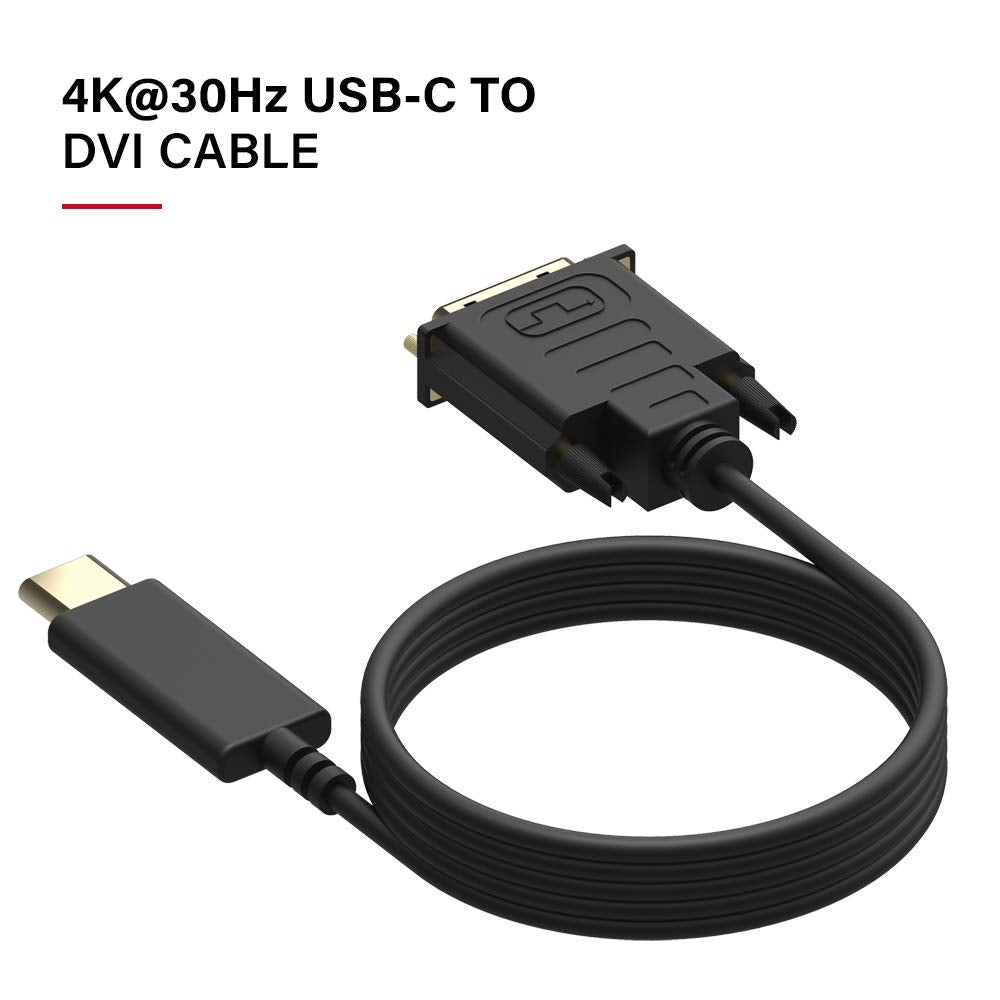 UPGROW USB C to DVI Cable 4K@30Hz 4FT USB Type-C to DVI Male Support iPhone 16 Pro/Max, MacBook Pro/Air 2025, iPad Pro, iMac, S23, XPS 17, Surface
