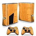 MightySkins Skin Compatible with Microsoft Xbox 360 S Slim + 2 Controller Skins wrap Sticker Skins Birch Wood