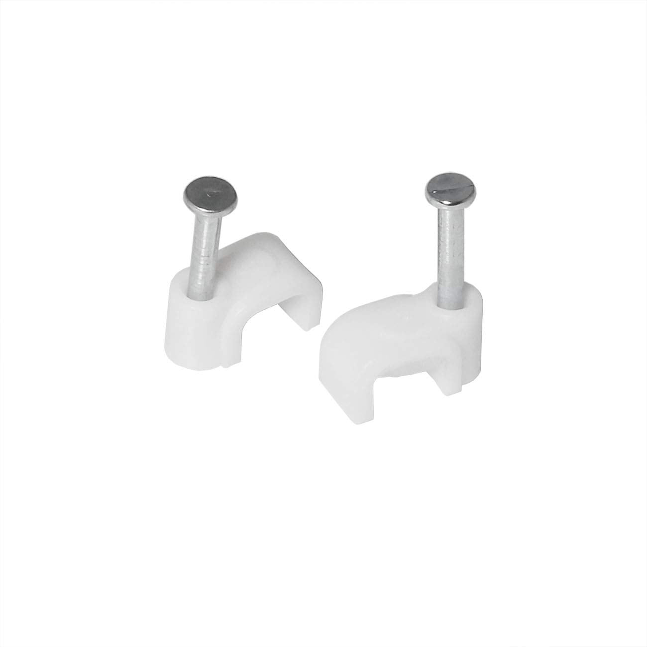 RuiLing 200-Pack 6mm Square Nail-in Cable Clips - Carbon Steel Nails Cable Clips Wire Wall Holder, for Ethernet Cable Coaxial Cable