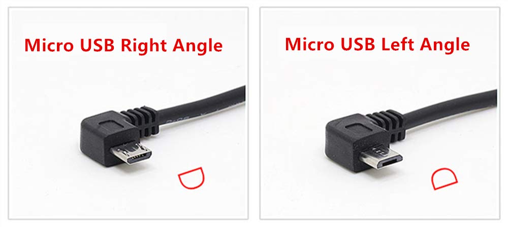LARRITS Extra Long 15FT USB 2.0 A to Micro B USB Cable 90 Degree Right Angle Charge Cord with 5pc Wiring Clips for Car Dash Cam GPS Navigation DVR