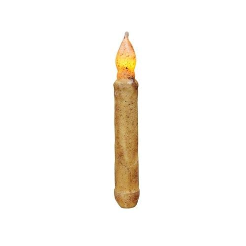 CWI Gifts 2-Piece LED Taper Candle Set, 6-Inch, Burnt Ivory