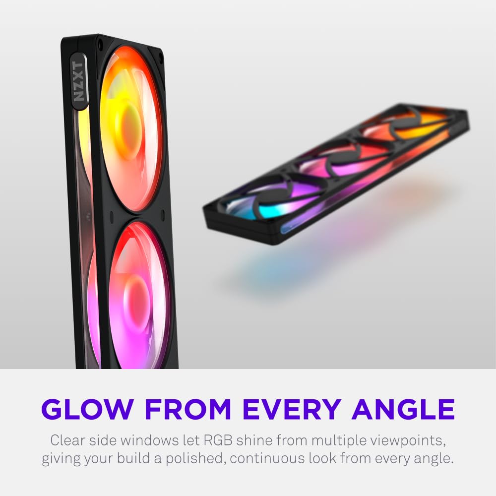 NZXT F360 RGB - 360mm Single-Frame PWM RGB Fan - Black