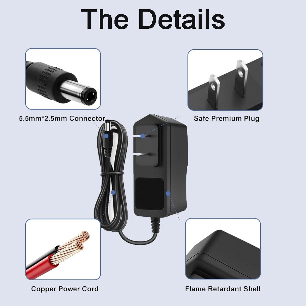 6V 1A Power Supply Adapter 6W AC/DC Charger AC 100-240V to DC 6V 1A 0.8A 0.5A 450mA Adapter with 5.5x2.5mm Plug
