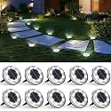 SOLPEX 10 Pack Solar Ground Lights Outdoor Waterproof, Solar Powered Pathway Lights, Landscape Lighting for Garden Walkway Driveway Backyard Decor