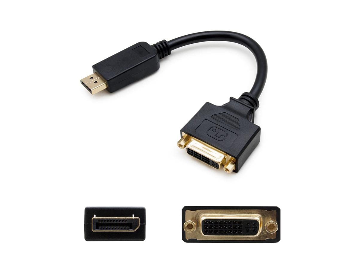 Addon-Networking DP2DVIA 8" DisplayPort to DVI-I Adapter Cable, Black