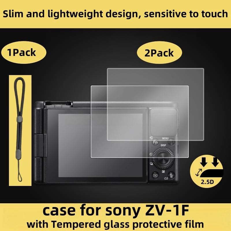 SZHSYJY Camera Case for Sony ZV-1F/ ZV-1 II/ZV-1M2 Digital Camera,ZV1F Soft Silicone Protective Bag,Anti-Scratch Slim Fit Soft Sleeve With ZV1 F