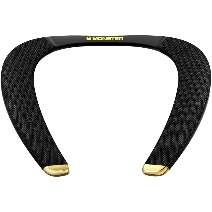 Monster Boomerang Petite Neckband Bluetooth Speakers, Neck Speaker with 15H Playtime, aptX High Fidelity 3D Stereo Sound, Low Latency, Built-in Mic