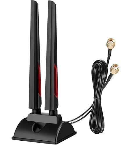 WiFi 6E Tri-Band Antenna 6GHz 5GHz 2.4GHz Gaming WiFi Antenna Magnetic Base with 6.5ft Extension Cable for PC Desktop Computer PCIe WiFi 6E Card