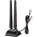 WiFi 6E Tri-Band Antenna 6GHz 5GHz 2.4GHz Gaming WiFi Antenna Magnetic Base with 6.5ft Extension Cable for PC Desktop Computer PCIe WiFi 6E Card