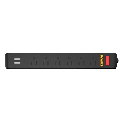 DEWALT Magnetic Power Strip with 6 Power Outlets, DEWALT Workshop Storage System Compatible (DWST82693)