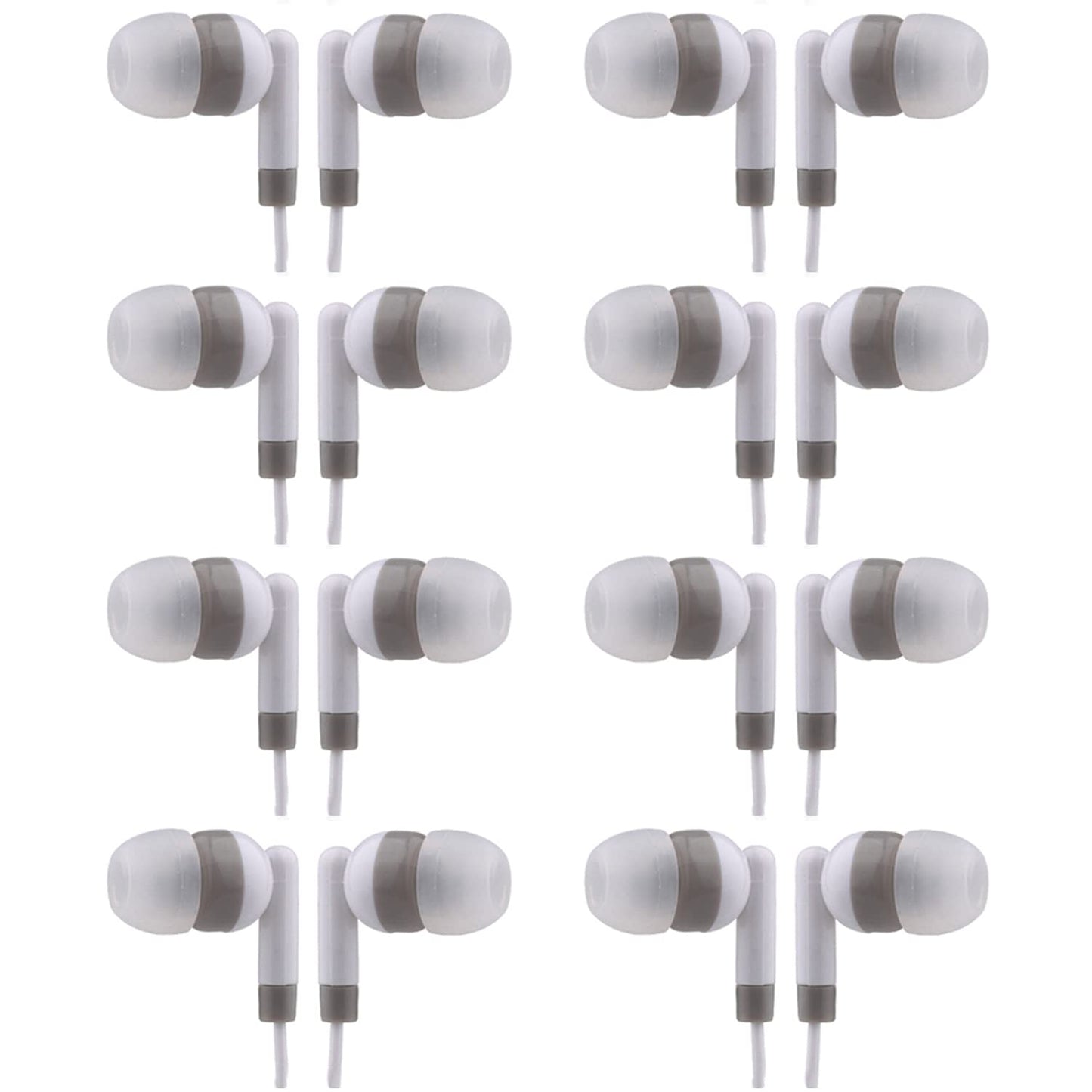 CN-Outlet Bulk Earbuds Headphones 50 Pack, Wholesale Disposable Earphones for Schools Classroom Students Kids Children (White)