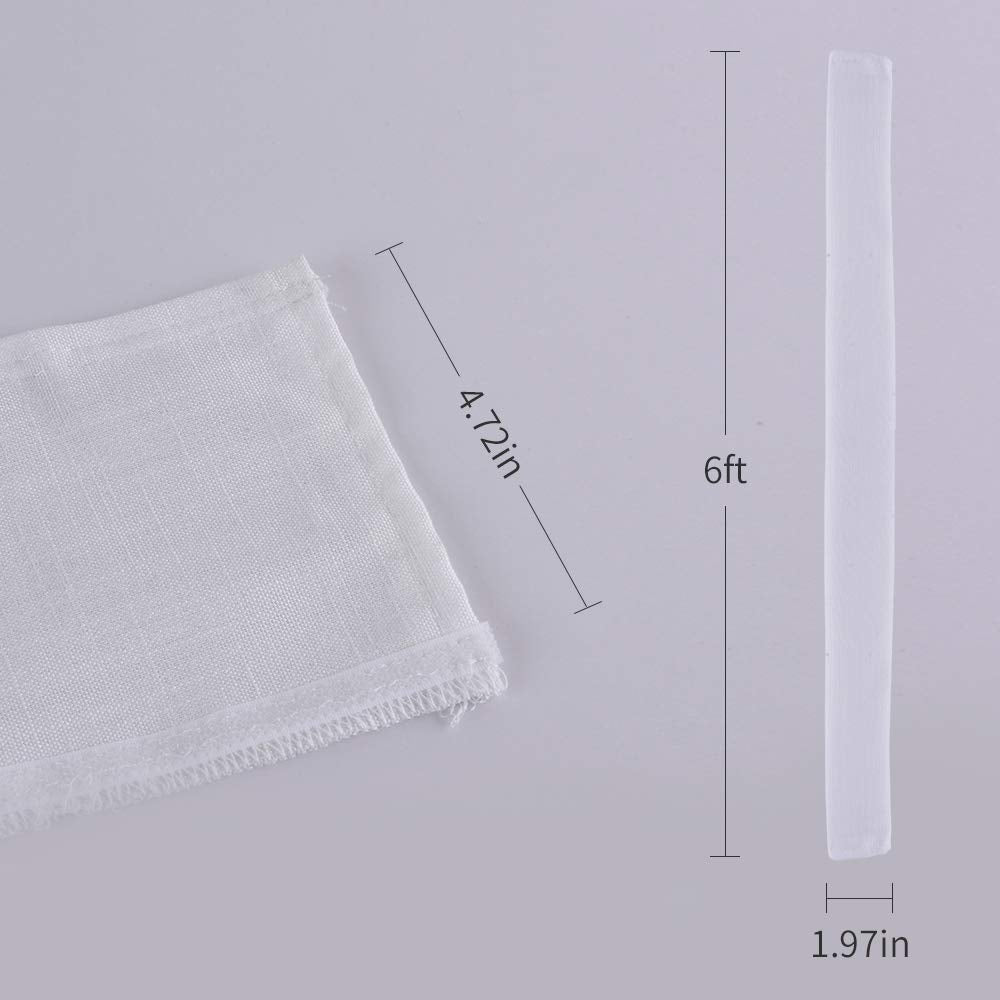 Chandelier Chain Cover Cord Cover 6 Feet Cotton Linen Effect Fabric Cream White Color