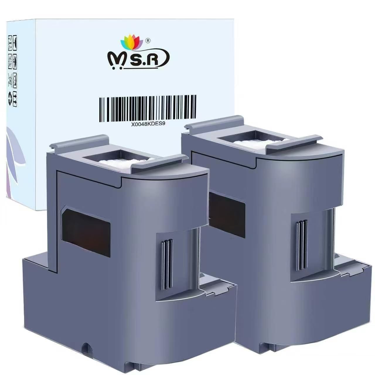 MS.R T04D100 Ink Maintenance Box Replacement for epson T04D1 Maintenance Box ET15000 4750 4850 3850 3830 3710 3750 4760 3760 XP5105 Printer(2Pack)