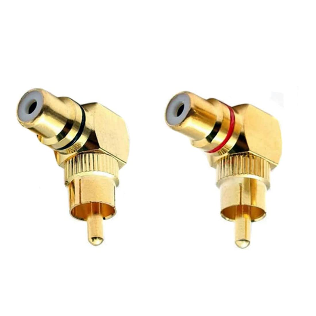 GDQLCNXB RCA Male to Female Adapter Right Angle for Audio Subwoofer Connection (2 Pack)