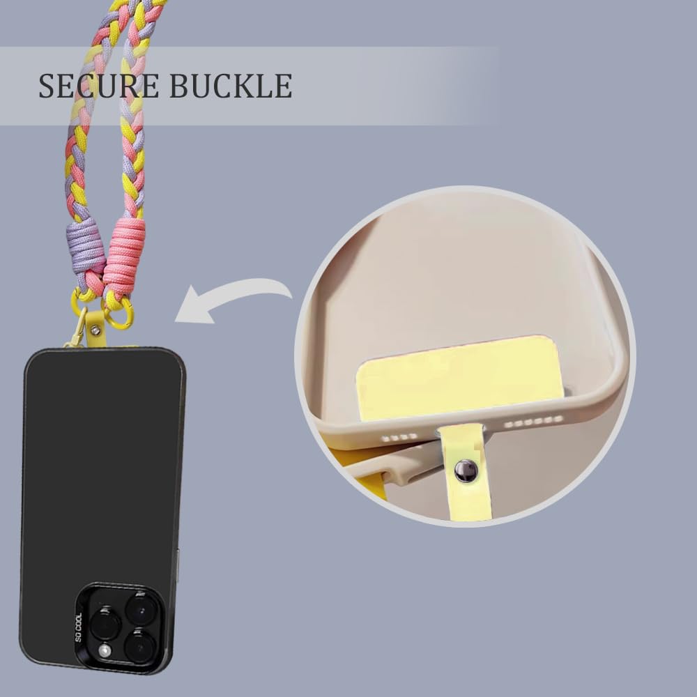 YouPocket Phone Lanyard, Phone Strap Crossbody, Anti Theft Cell Phone Lanyard (Yellow+Purple)