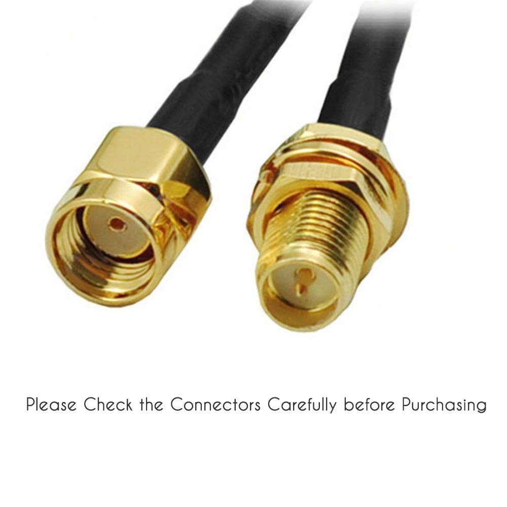 EJOYS 16ft WiFi RP-SMA Coaxial Extension Cable for WiFi LAN WAN Router RG174 Antenna Extension Cable