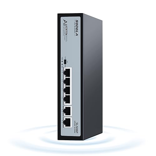 SODOLA 4 Port PoE+ Switch | 4 PoE+ Ports &2 Fast Ethernet uplink,65W 802.3af/at, Extend Function, Fanless Metal,Plug & Play Unmanaged Network Switch