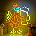 Taaneyo Beer Cock Neon Sign Funny Rooster Neon Light for Wall Decor Man Cave, Dimmable Beer Chicken for Bar Pub Club, Birthday Christmas Thanksgiving