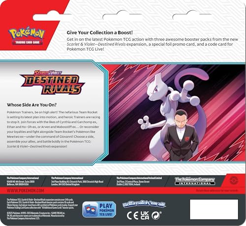 Pokemon TCG Scarlet & Violet Destined Rivals Three Booster Blister Pack (Receive one at Random)