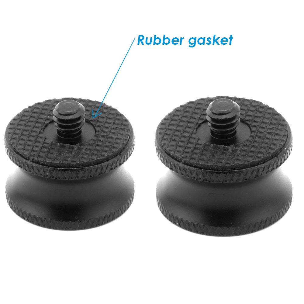 (2 Packs) 3/8" Female to 1/4" Male Thread Screw Mount Metal Adapter, 3/8 inch - 1/4 inch Tripod Plate Screw, Aluminum Alloy, Rubber Gasket