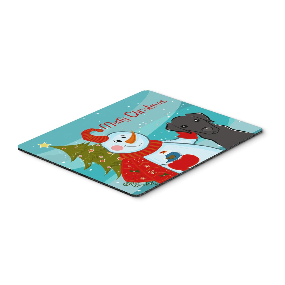 Caroline's Treasures BB1855MP Snowman with Black Labrador Mouse Pad, Hot Pad or Trivet for Home Office Gaming Working Computers Laptop Mouse