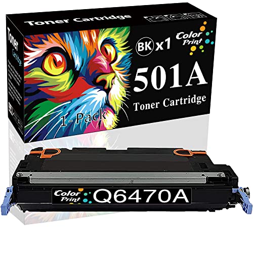 Color Print Compatible Q6470A Black Toner Cartridge Replacement for HP 501A Toner Q6470 6470A for CP3505 CP3505N CP3505X CP3505DN 3600N 3600DN 3800N