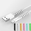 WEDAWN 30 Pack Charger Cable Saver, Silicone Flexible Cord Protector, Mouse Cable Wire Protector Compatible for iPhone, iPad, iPod, MacBook (Black