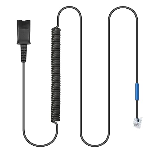 U10 Headset Adapter Cable for Plantronics Quick Disconnect Headsets RJ9 to QD Adapter Coil Cord Compatible with Cisco IP Phones 7841 7942 7821 8841